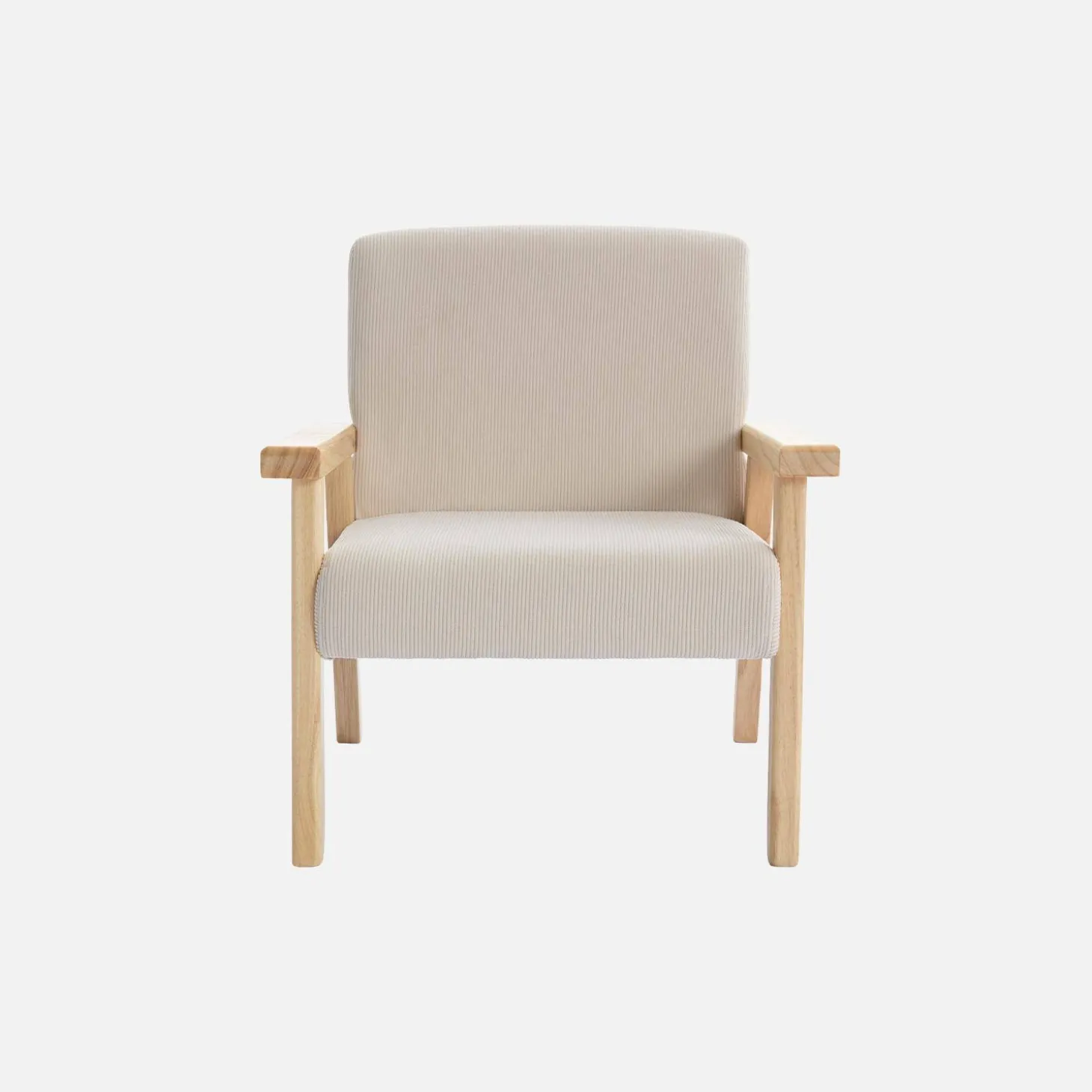 Sillón infantil escandinavo de pana y madera de caucho