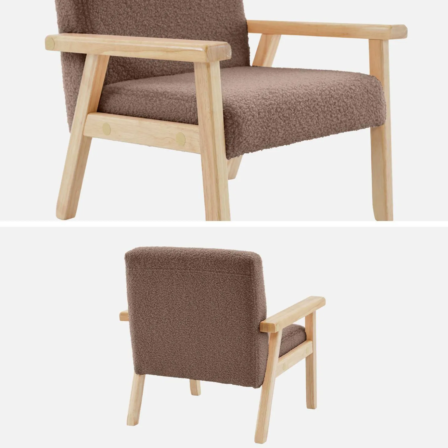 Sillón infantil estilo escandinavo de madera de hevea