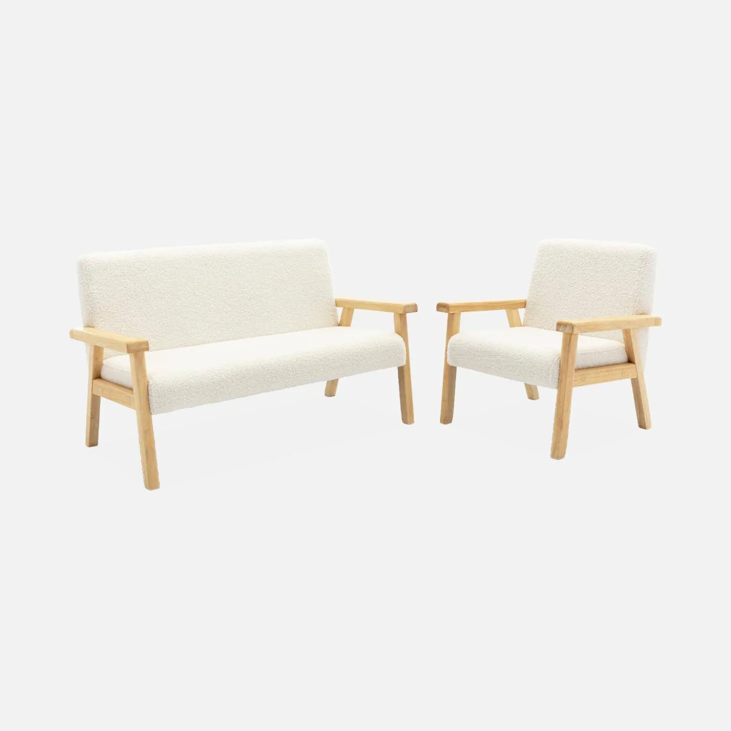 Sillón infantil estilo escandinavo de madera de hevea