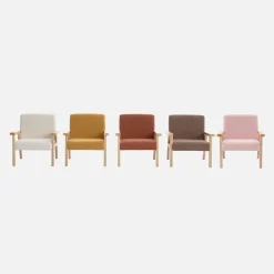 Sillón infantil estilo escandinavo de madera de hevea