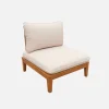 Sillón modular de jardín de madera de acacia, 2 plazas