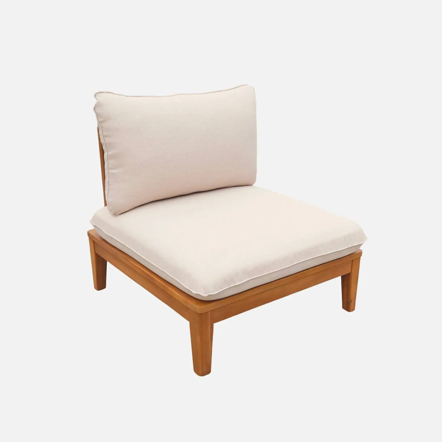 Sillón modular de jardín de madera de acacia, 2 plazas