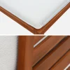 Sillón modular de jardín de madera de acacia y borreguito con reposabrazos, 2 plazas