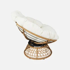 Sillón papasan giratorio en poliratán, para exterior/interior, 96cm