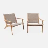 Sillón reclinable de madera y resina, set de 2