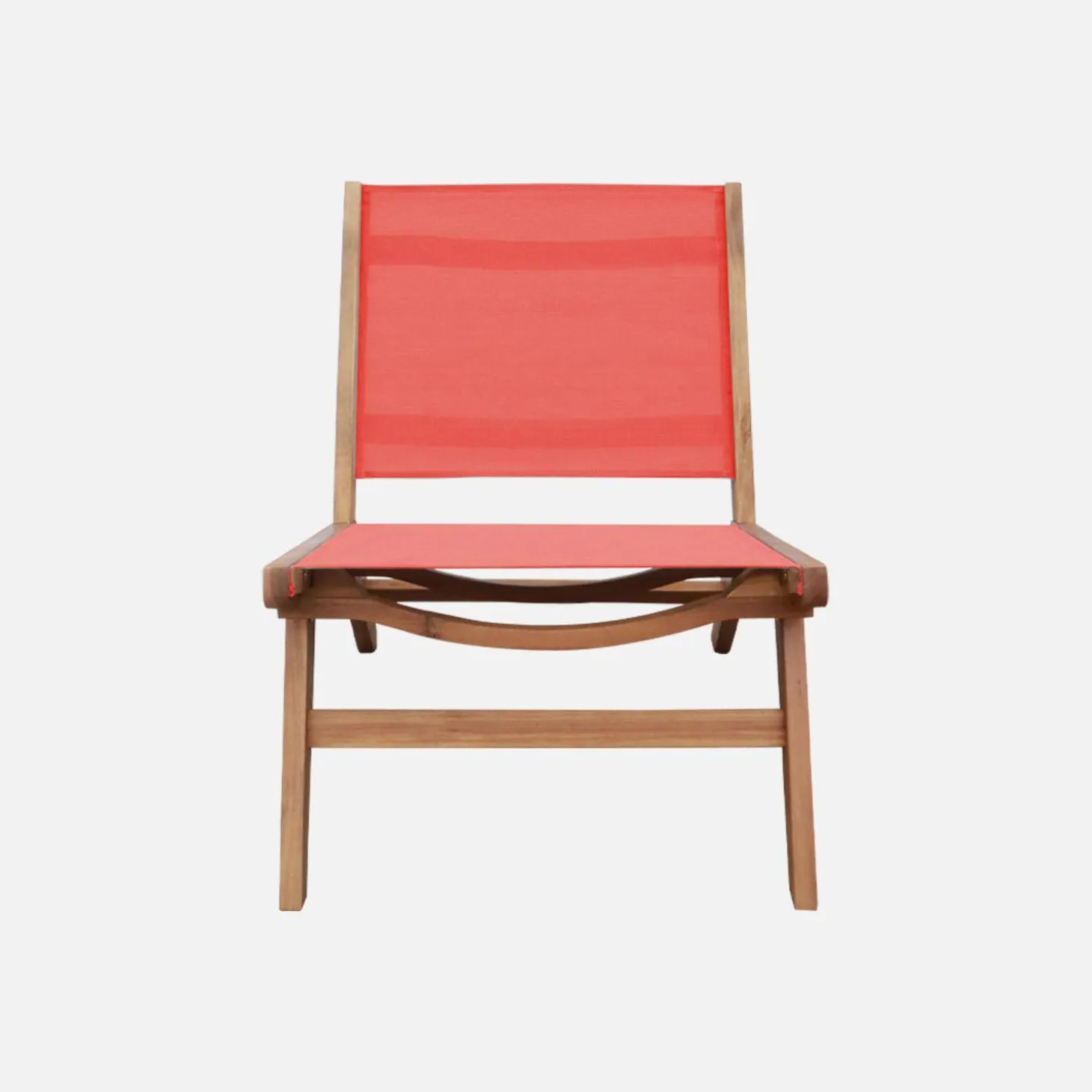 Sillón relax de madera de acacia y textilene, set de 2