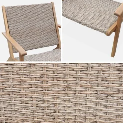 Sillón relax de madera de acacia y resina