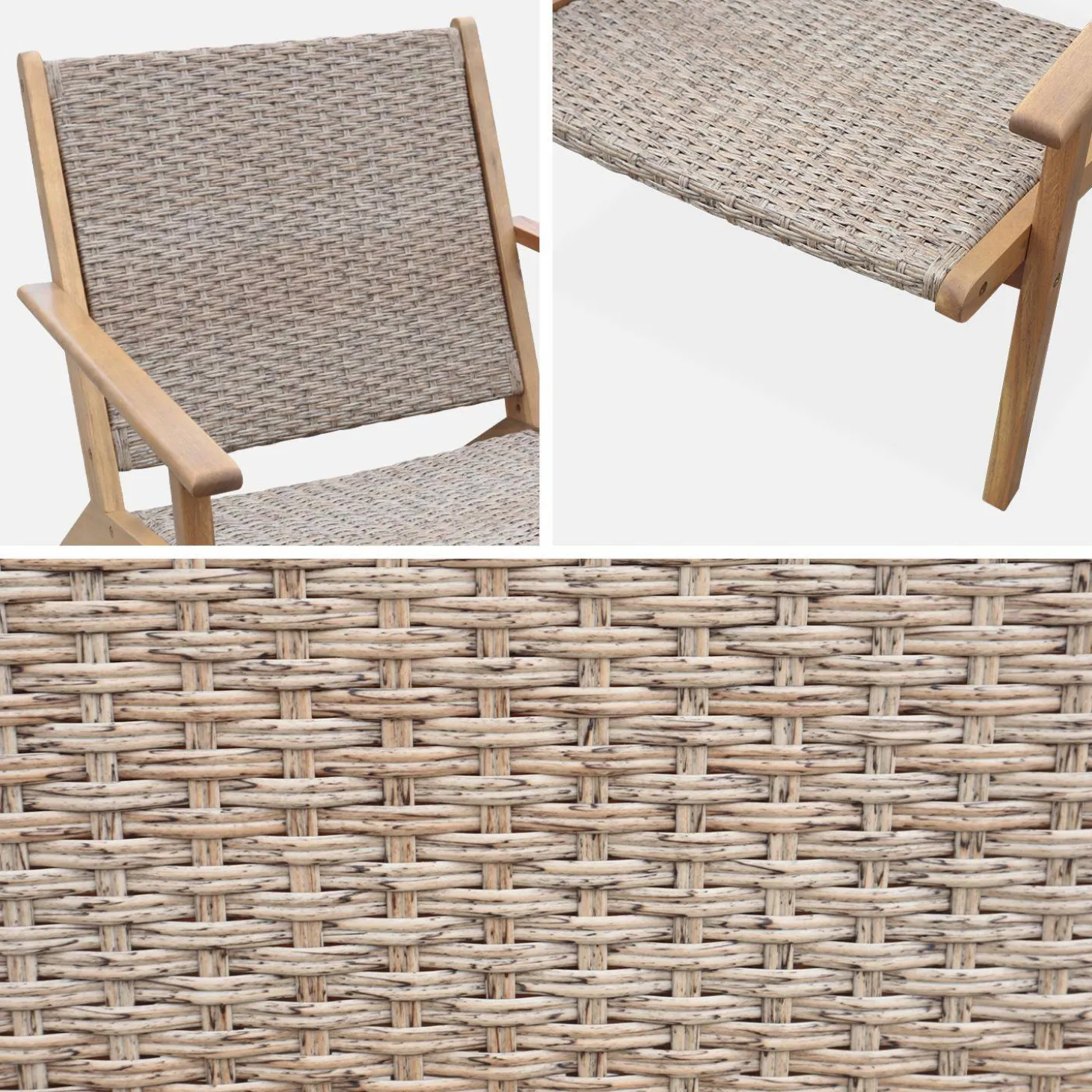 Sillón relax de madera de acacia y resina