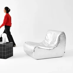 Sillón retro de cuero sintético, 1 plaza