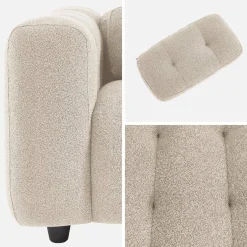 Sillón tapizado en tejido borreguito