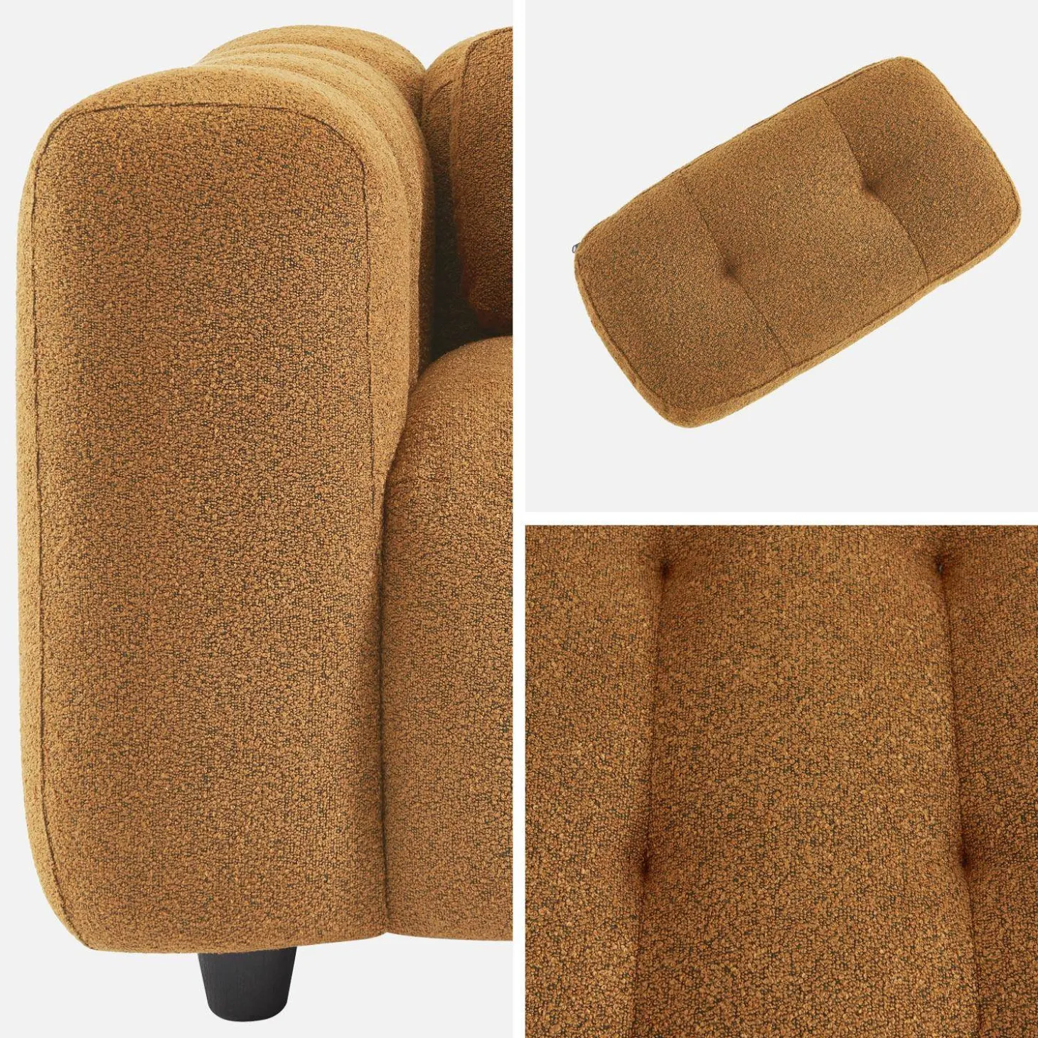 Sillón tapizado en tejido borreguito