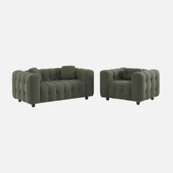 Sillón tapizado en tejido borreguito