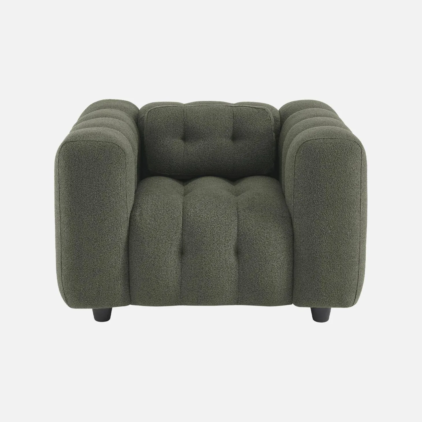Sillón tapizado en tejido borreguito