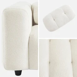 Sillón tapizado en tejido borreguito