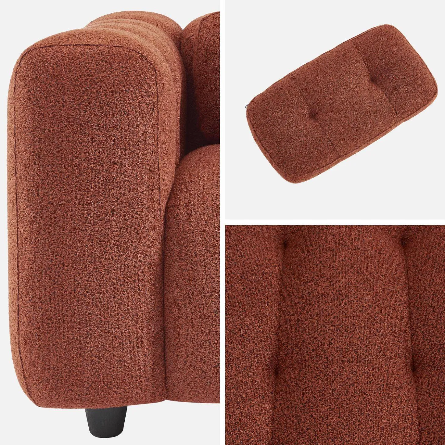 Sillón tapizado en tejido borreguito