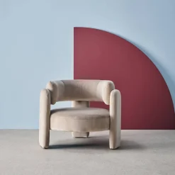 Sillón trípode en terciopelo