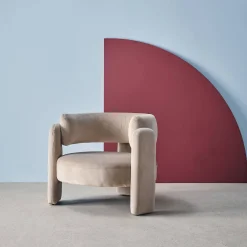 Sillón trípode en terciopelo