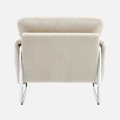 Sillón vintage de pana con estructura cromada