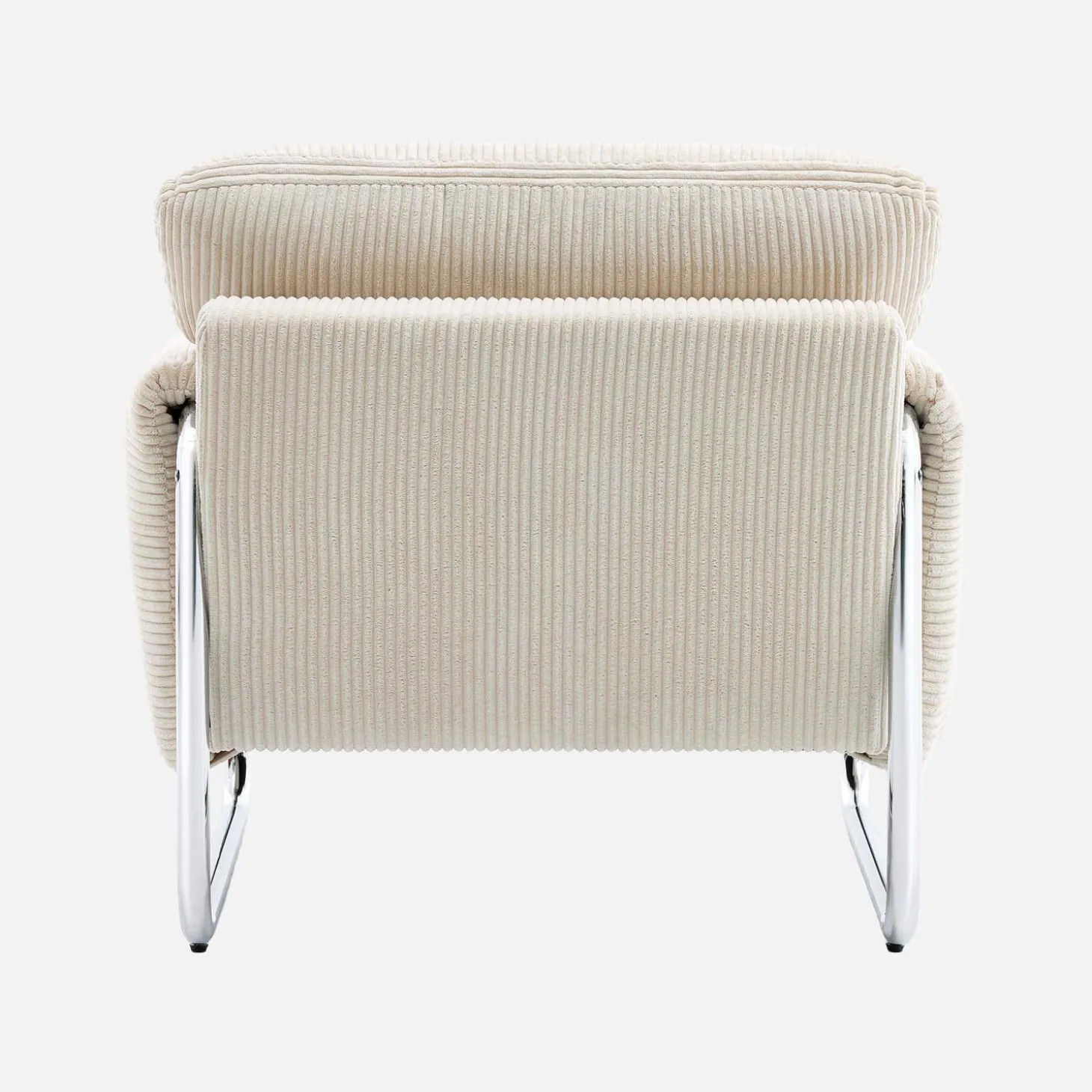 Sillón vintage de pana con estructura cromada