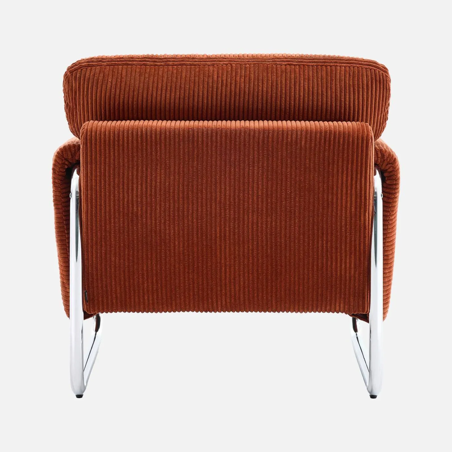 Sillón vintage de pana con estructura cromada