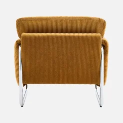 Sillón vintage de pana con estructura cromada