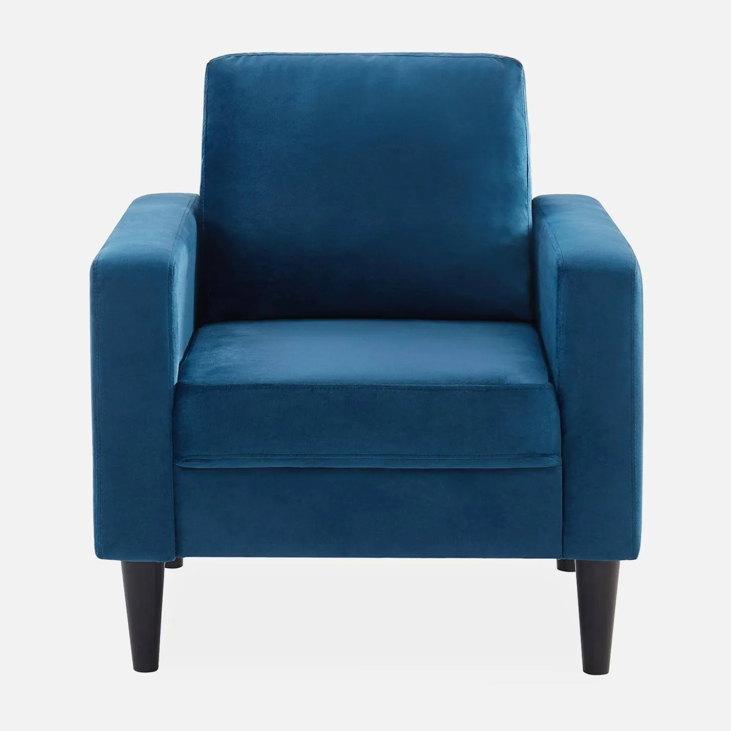 Sillón vintage de terciopelo con patas de madera