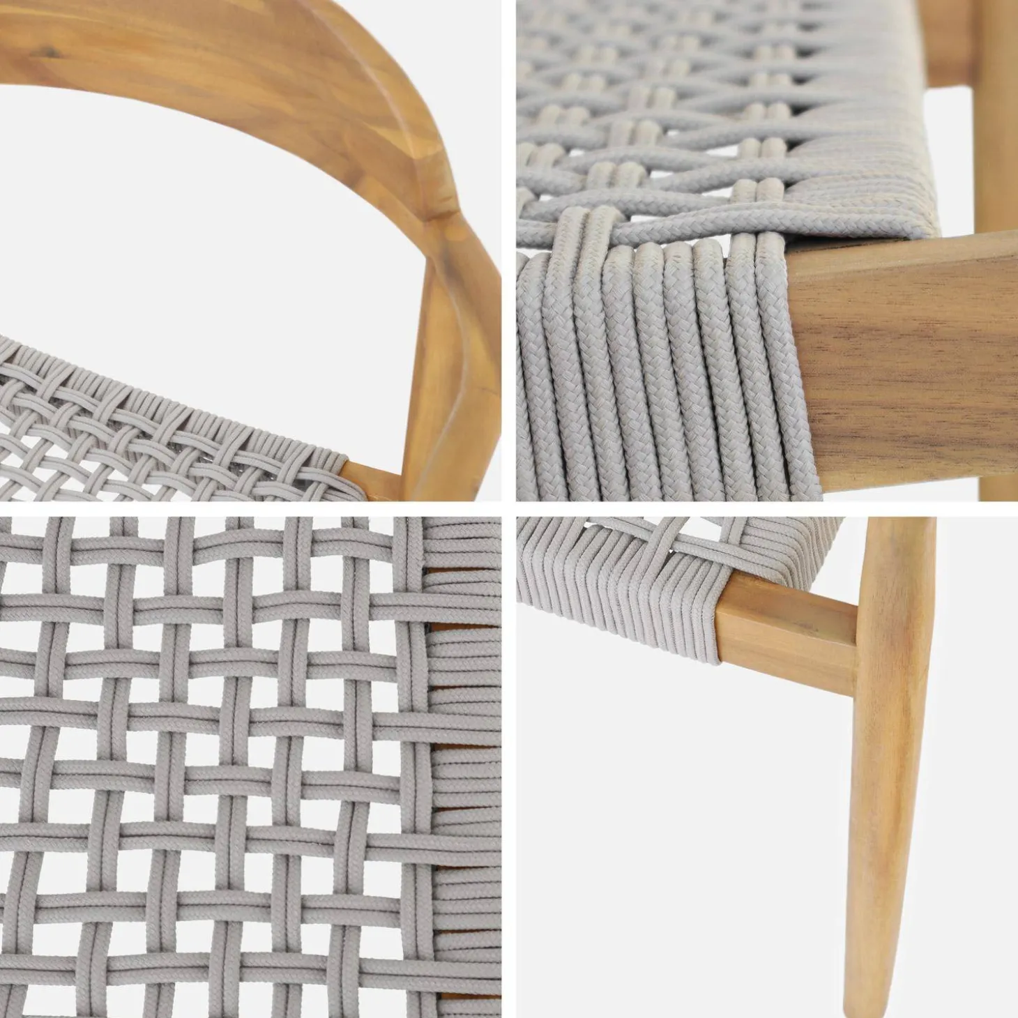 Sillon de madera de acacia, set de 2