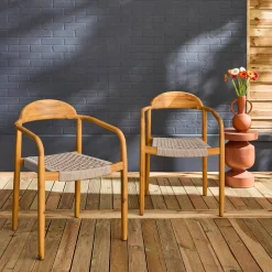 Sillon de madera de acacia, set de 2
