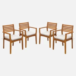 Sillones de jardín de madera de acacia. set de 4