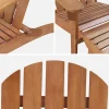 Sillones de madera con reposapiés, set de 2
