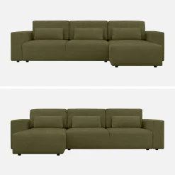 Sofá cama esquinero de tela chenilla, 3 plazas