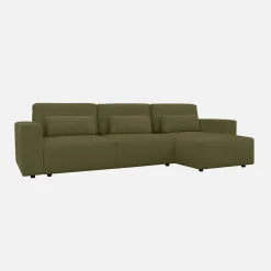 Sofá cama esquinero de tela chenilla, 3 plazas