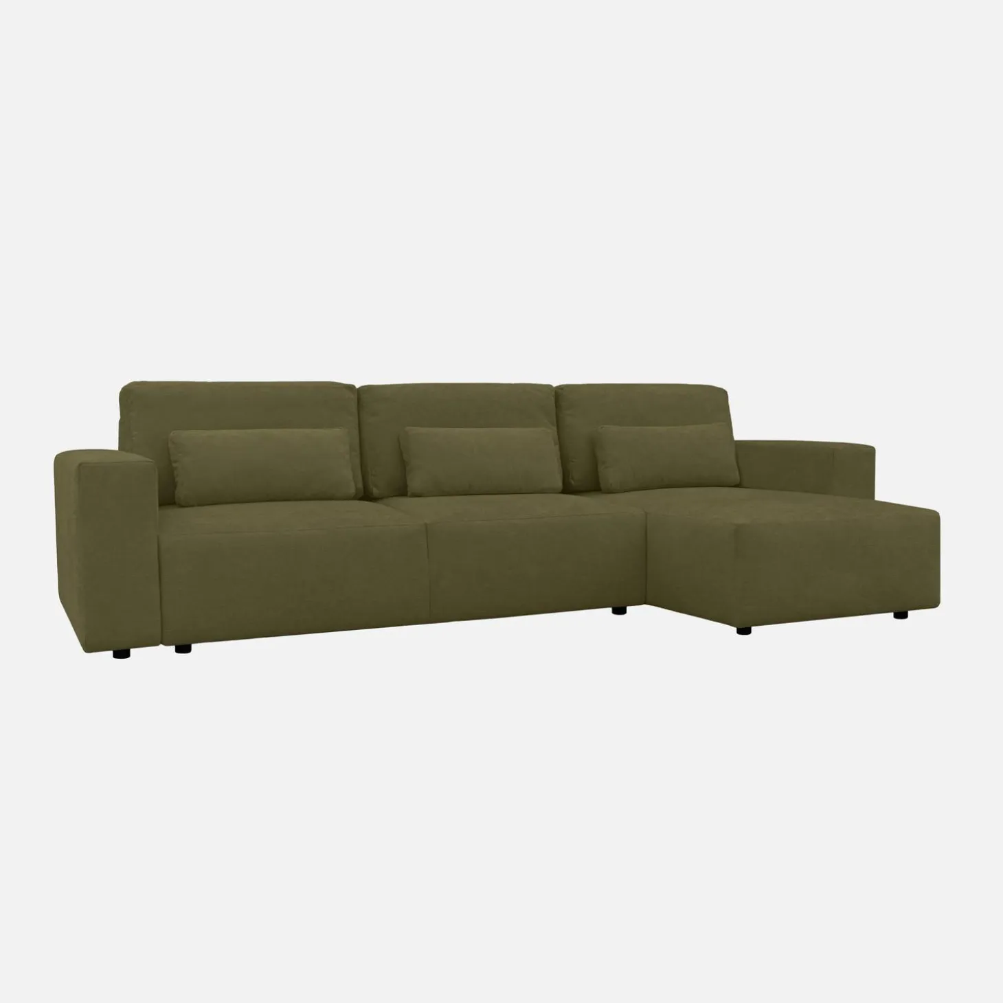 Sofá cama esquinero de tela chenilla, 3 plazas