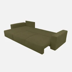 Sofá cama esquinero de tela chenilla, 3 plazas