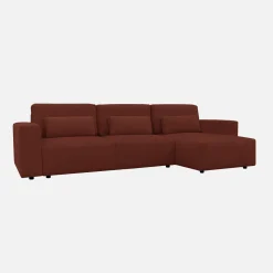 Sofá cama esquinero de tela chenilla, 3 plazas