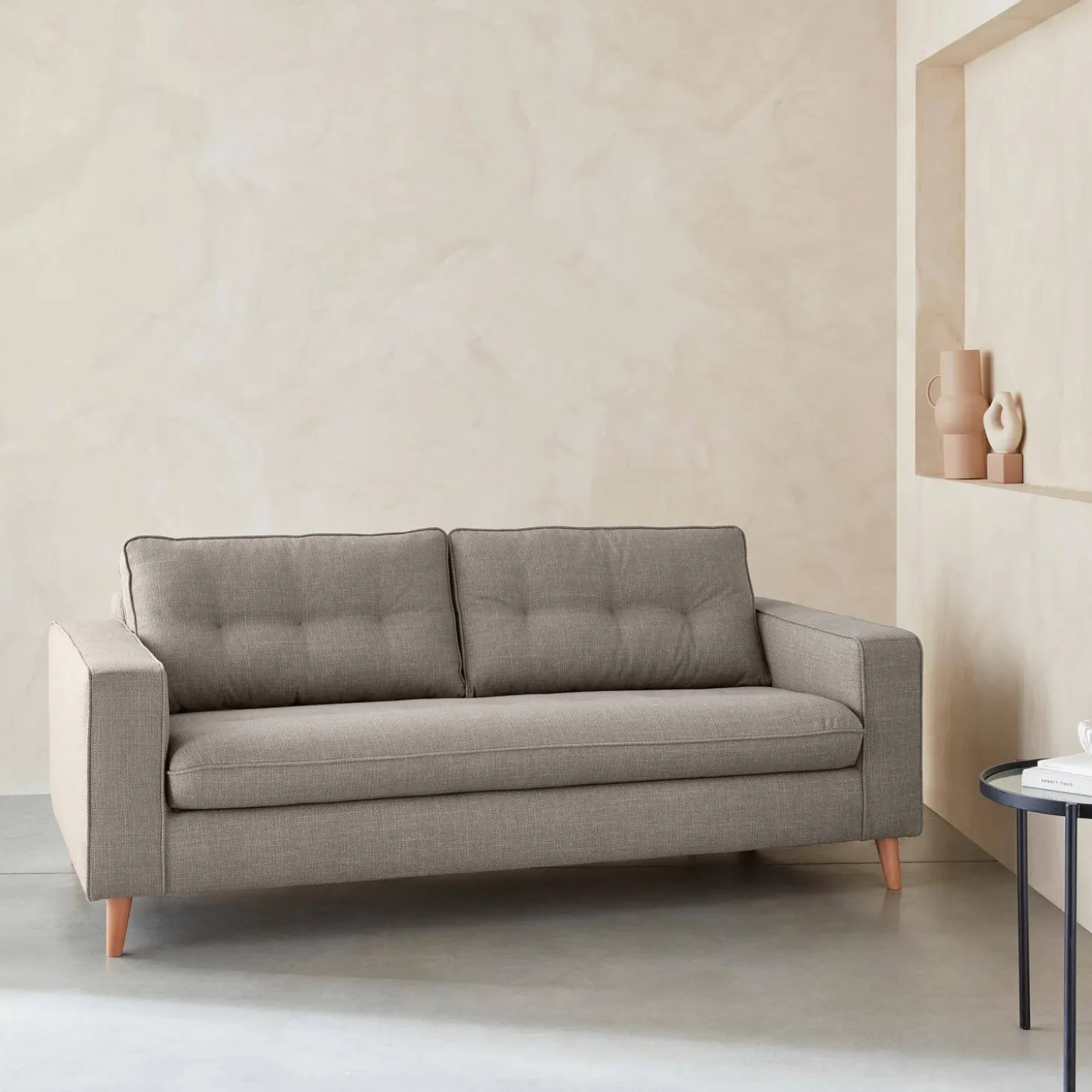 Sofá cama con colchón de 12cm, 3 plazas