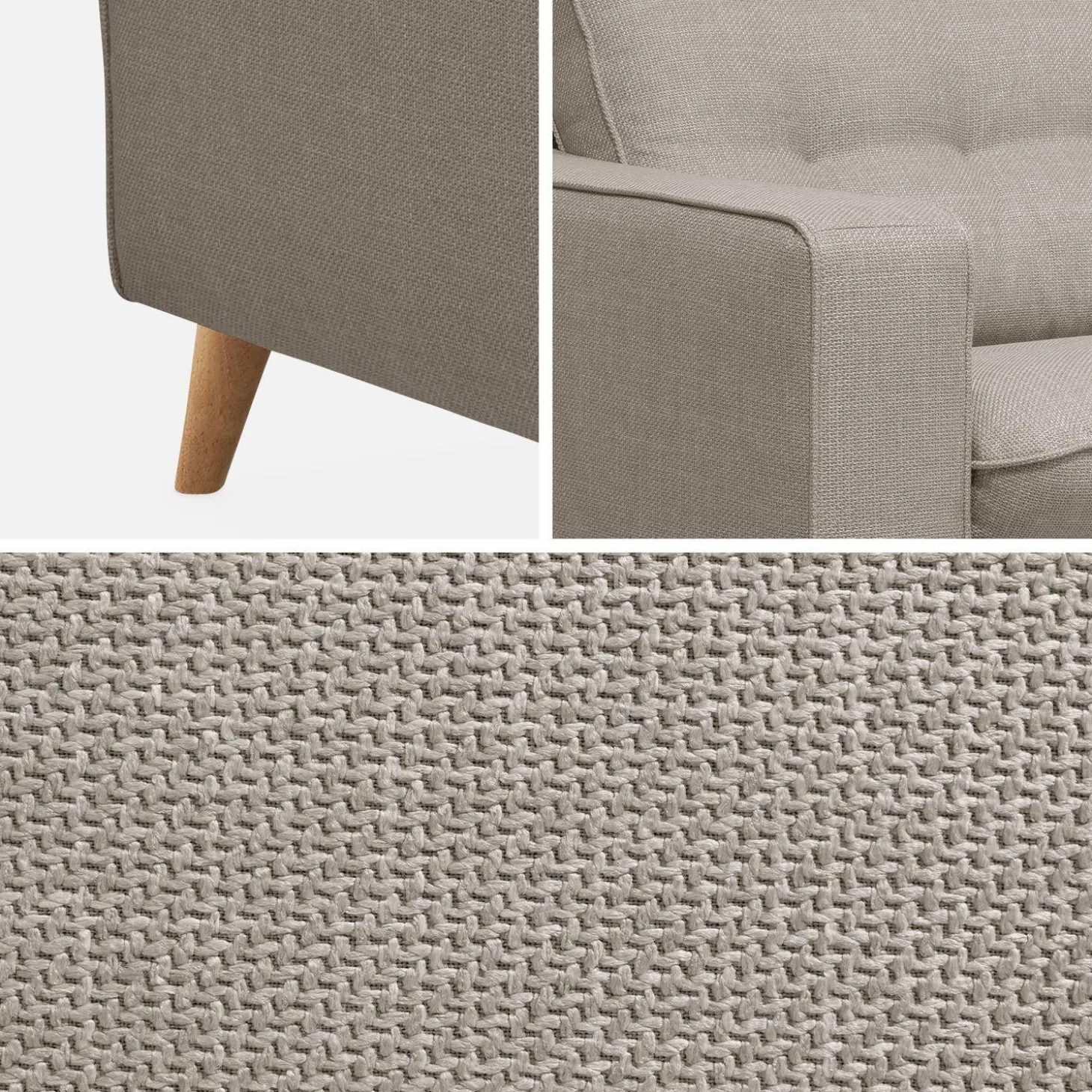 Sofá cama con colchón de 12cm, 3 plazas