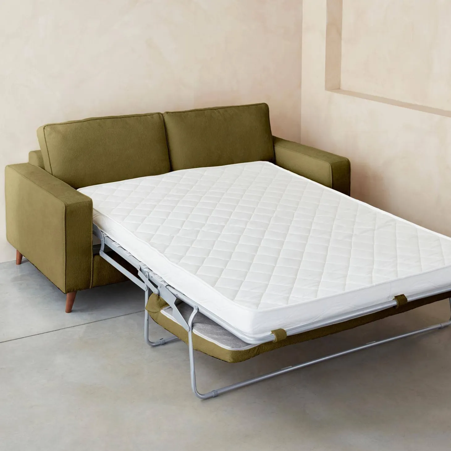 Sofá cama con colchón de 12cm, 3 plazas