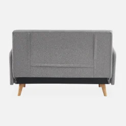 Sofá cama con patas de madera de 2 plazas