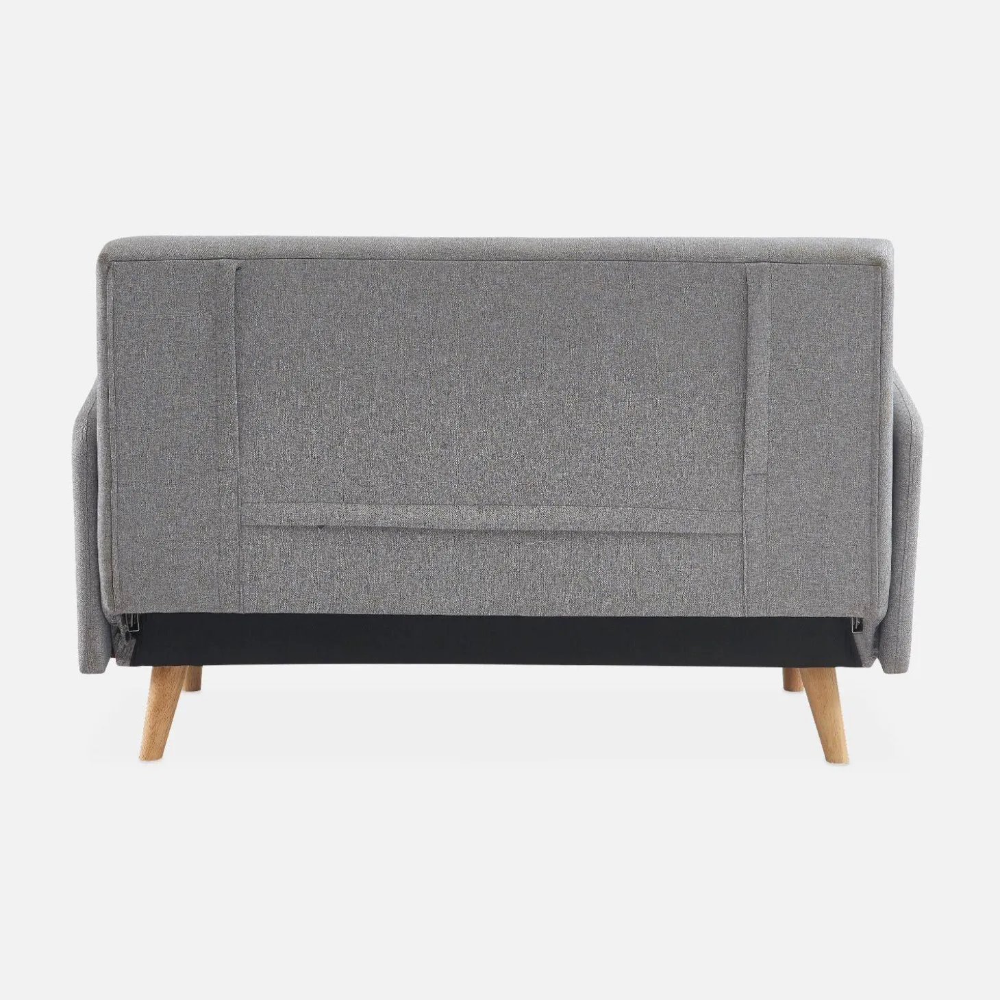 Sofá cama con patas de madera de 2 plazas