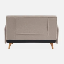 Sofá cama con patas de madera de 2 plazas