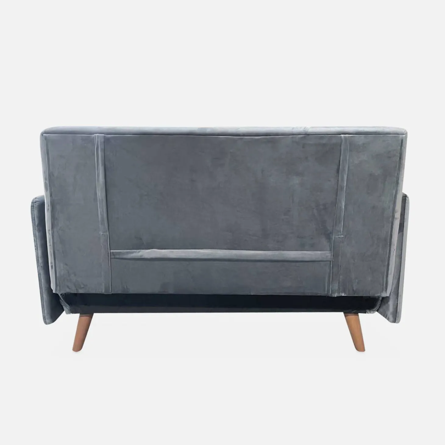 Sofá cama con patas de madera, 2 plazas
