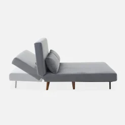 Sofá cama con patas de madera, 2 plazas