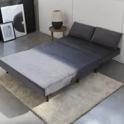 Sofá cama con patas de madera, 2 plazas