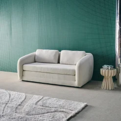 Sofá cama convertible con tejido chenilla, 2 plazas
