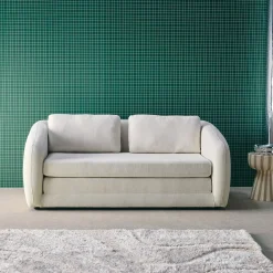 Sofá cama convertible con tejido chenilla, 2 plazas