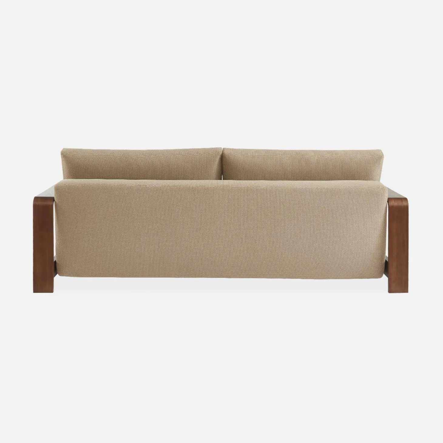 Sofá cama de 3 plazas con reposabrazos de madera