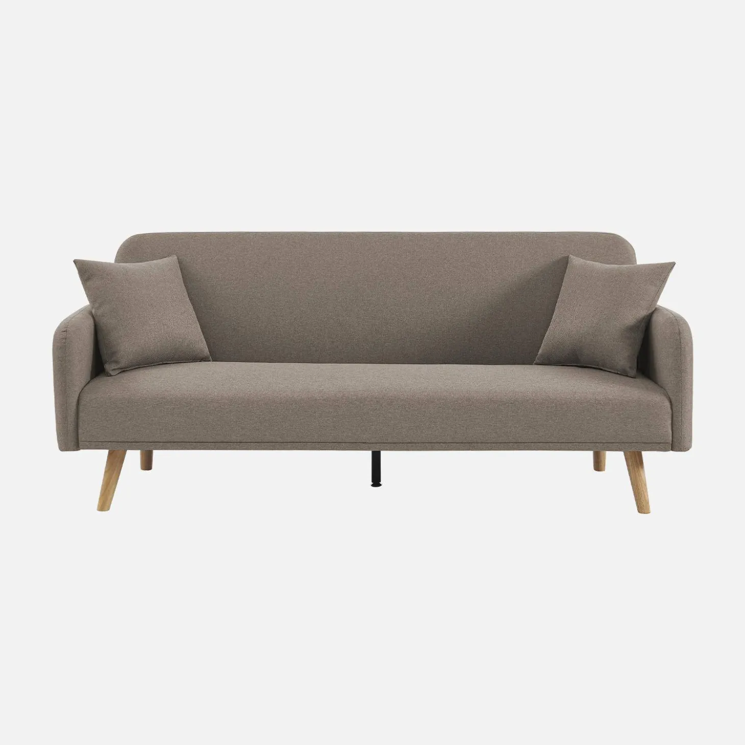 Sofá cama de 2-3 plazas de tela, patas de madera de hevea