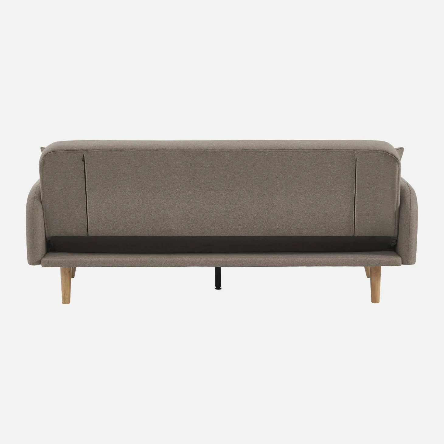 Sofá cama de 2-3 plazas de tela, patas de madera de hevea