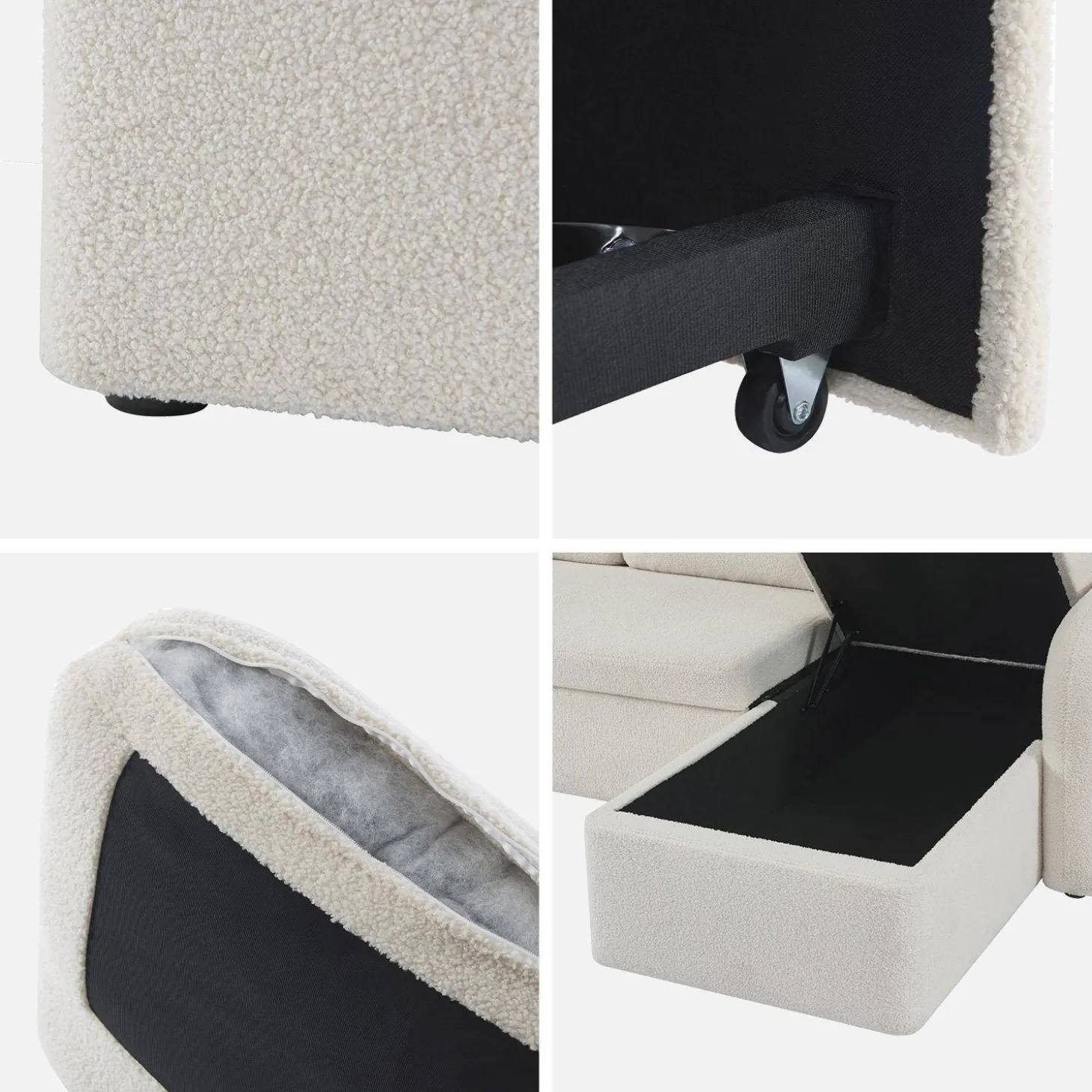 Sofá cama de borreguito, 3 plazas